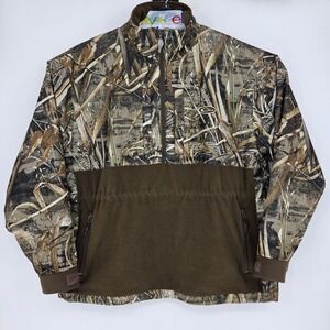 Drake Waterfowl Systems Pullover Jacket Mens XL RealTree MAX-5 Camo Fleece